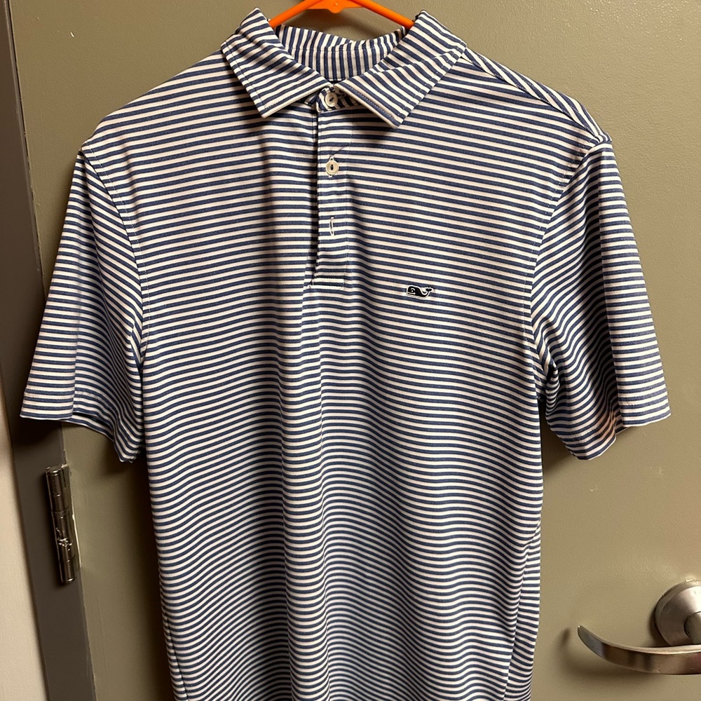 Vineyard Vines Blue White Striped Polo